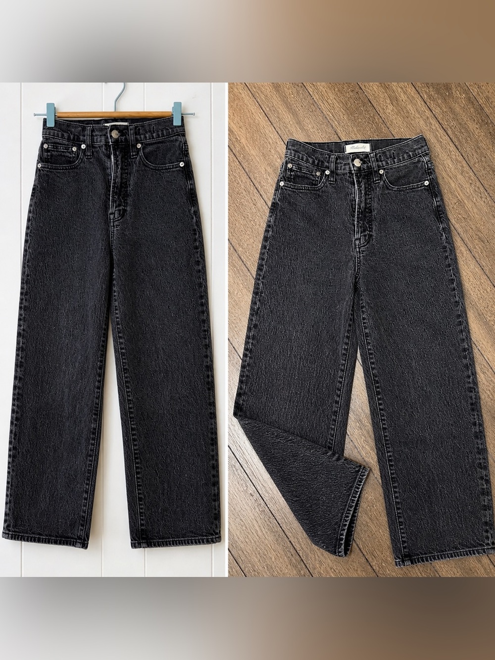 Madewell Black Wide-Leg Flare Jeans